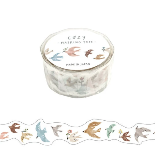 Cozy Washi masking washi tape ozdobna taśma 18mm x 5m MIND WAVE