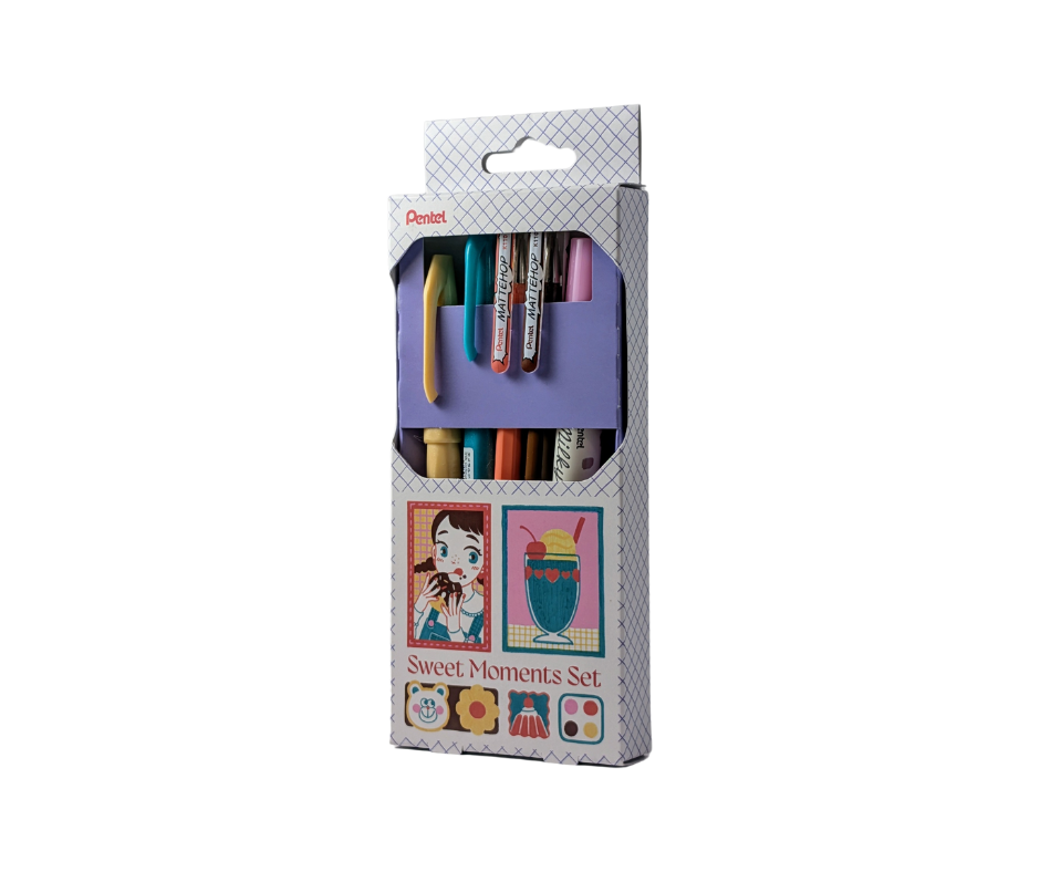 Zestaw Pentel Sweet Moments długopisy markery zakreślacze
