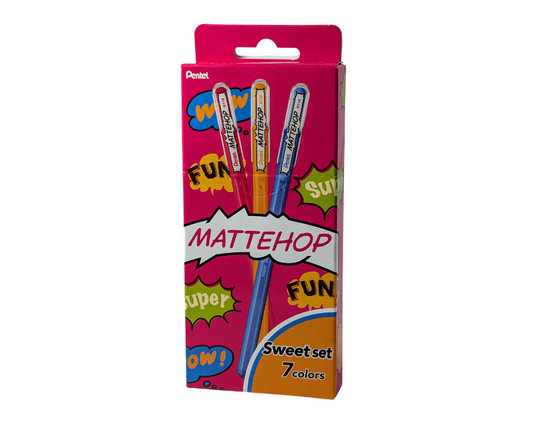 Pentel MATTEHOP Sweet set Zestaw 7 długopisów żelowych