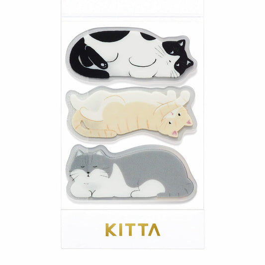 Naklejki KITTA KINGJIM Washi Tape koty przezroczyste made in Japan