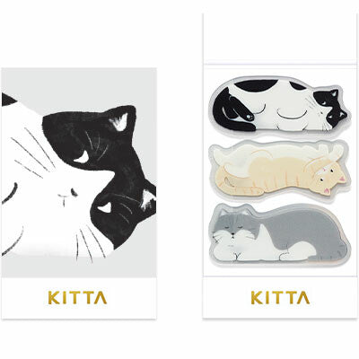 Naklejki KITTA KINGJIM Washi Tape koty przezroczyste made in Japan