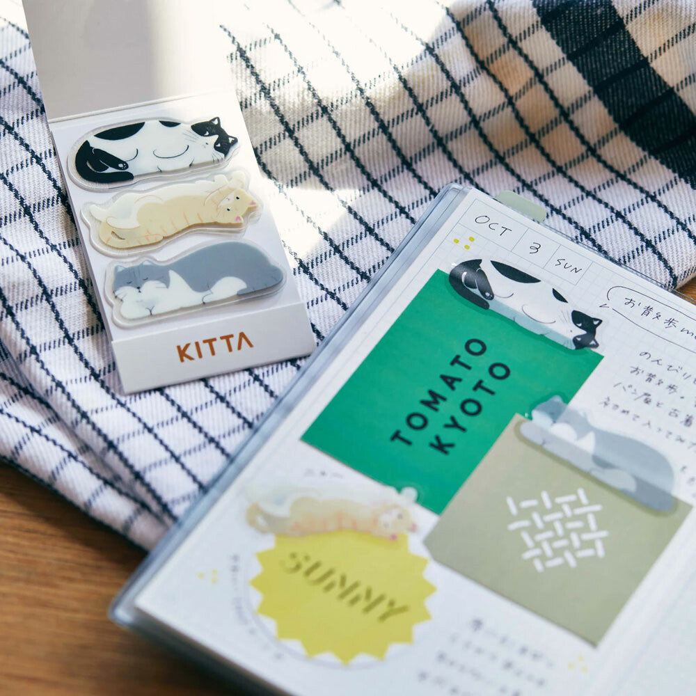 Naklejki KITTA KINGJIM Washi Tape koty przezroczyste made in Japan